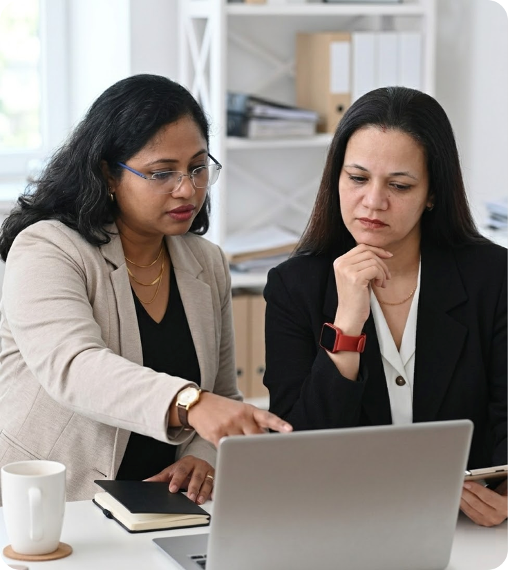 Kavitha and Priya working as a team